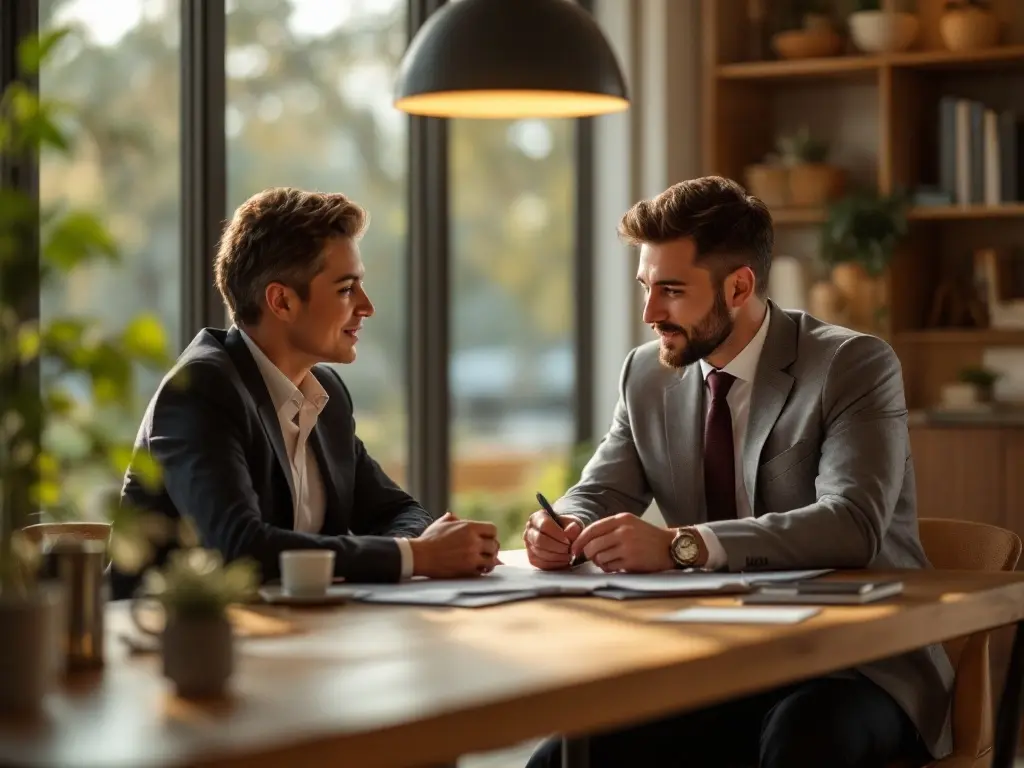 rideshare accident lawyer meeting client from Keswick Estates after Uber crash in Chamblee